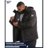 imageReebok Softshell Mens Winter Jacket  2 in 1 System Hooded Windbreaker Softshell Jacket Removable Puffer Winter Coats for MenJet Black