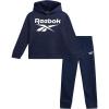 imageReebok Baby Boys Pants Set  2 Piece Pullover Hoodie and Joggers Jog Set  Cozy Fleece Play Wear Pant Sets for Toddler SizesVector Navy