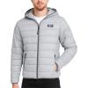 imageReebok Mens Jacket  Lightweight Hooded Quilted Puffer Coat  Warm Insulated Winter Jacket for Men S4XIce Grey