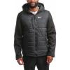 imageReebok Mens Jacket  Warm Insulated Quilted Puffer Jacket with Sweater Fleece Sleeves  Hooded Outdoor Jacket for Men MXLJet Black