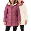 imageReebok Womens Winter Jacket  Sherpa Fleece Lined Reversible Insulated Puffer Parka Winter Coats for Women with Faux Fur HoodOrchid Pink