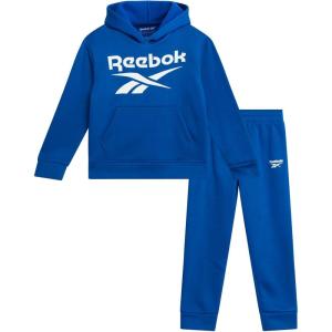imageReebok Baby Boys Pants Set  2 Piece Pullover Hoodie and Joggers Jog Set  Cozy Fleece Play Wear Pant Sets for Toddler SizesVector Blue