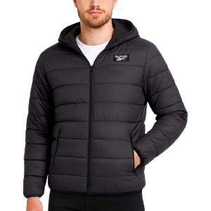 imageReebok Mens Jacket  Lightweight Hooded Quilted Puffer Coat  Warm Insulated Winter Jacket for Men S4XCharcoal