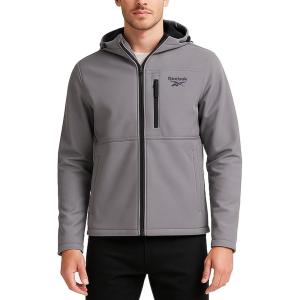 imageReebok Mens Jacket  Water Resistant Zip Up Sherpa Fleece Lined Softshell Mens Lightweight Jacket  Winter Jackets for MenFog