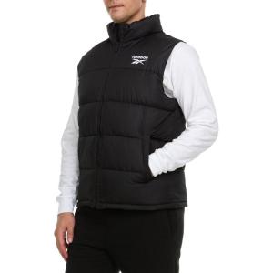 imageReebok Mens Puffer Vest for Winter Lightweight Down Alternative Mens Outerwear Vests Winter Vest for Men Puffy VestBlack