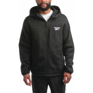 imageReebok Mens Sweater Jacket  Fleece Lined Weather Resistant Insulated Outerwear  Cozy Sweater Jackets for Men SizesMXXLBlack