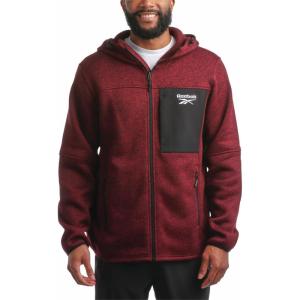 imageReebok Mens Sweater Jacket  Fleece Lined Weather Resistant Insulated Outerwear  Cozy Sweater Jackets for Men SizesMXXLMaroon