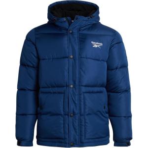 imageReebok Mens Winter Jacket  Heavyweight Insulated Mens Winter Coat  Wind Water Resistant Quilted Puffer Jackets for MenBatik Blue