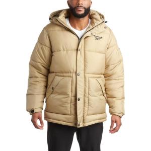 imageReebok Mens Winter Jacket  Heavyweight Insulated Mens Winter Coat  Wind Water Resistant Quilted Puffer Jackets for MenSand