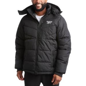 imageReebok Mens Winter Jacket  Thick Heavyweight Ski Winter Coat  Warm Insulated Quilted Hooded Puffer Coat for MenBlack