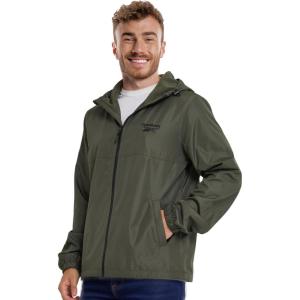 imageReebok Rain Jacket Men with Hood Windbreaker Men Lightweight Waterproof JacketOlive