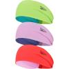 imageReebok 3pk Wide Knotted Headwrap  Secure Lightweight DamageFree Hold  Quality Gym Hair Accessories for Active Comfort