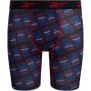 imageReebok Boys Boxer Briefs  3 Pack Performance 6 Inseam Long Leg Boxer Briefs Boys Underwear with Support Pouch 618Blue DepthsChinese RedBlack Print