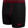 imageReebok Boys Boxer Briefs  3 Pack Performance Soft Stretch Breathable 5 Inseam Boxer Briefs Boys Underwear 618Classic Black With Contrast