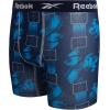 imageReebok Boys Boxer Briefs  3 Pack Performance Soft Stretch Breathable 5 Inseam Boxer Briefs Boys Underwear 618Maritime Blue PrintMaritime BlueStone Grey