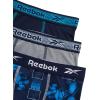 imageReebok Boys Boxer Briefs  3 Pack Performance Soft Stretch Breathable 5 Inseam Boxer Briefs Boys Underwear 618Maritime Blue PrintMaritime BlueStone Grey