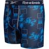 imageReebok Boys Boxer Briefs  4 Pack Performance Soft Stretch Breathable 5 Inseam Boxer Briefs Boys Underwear 618Maritime Blue PrintStone GreyAtomic Blue Print