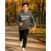 imageReebok Boys Sweatshirts  Performance Fleece Pullover Hoodies for Boys  Cozy Graphic Hoodies for Gym and Daily WearDark Heather Grey
