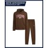 imageReebok Boys Sweatsuit Set  2 Piece Soft Fleece Pullover Matching Hoodies Sweatshirt and Jogger Sweatpants 412Brown