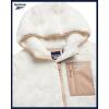 imageReebok Girls Fleece Jacket  Full Zip Soft Sherpa Faux Fur Coat Hooded Winter Jacket  Warm Teddy Coat for GirlsCream