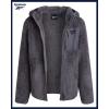 imageReebok Girls Fleece Jacket  Full Zip Soft Sherpa Faux Fur Coat Hooded Winter Jacket  Warm Teddy Coat for GirlsMedium Grey