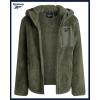 imageReebok Girls Fleece Jacket  Full Zip Soft Sherpa Faux Fur Coat Hooded Winter Jacket  Warm Teddy Coat for GirlsSage Mist