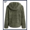 imageReebok Girls Fleece Jacket  Full Zip Soft Sherpa Faux Fur Coat Hooded Winter Jacket  Warm Teddy Coat for GirlsSage Mist