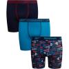 imageReebok Boys Boxer Briefs  3 Pack Performance Soft Stretch Breathable 5 Inseam Boxer Briefs Boys Underwear 618Maritime Blue PrintMaritime BlueAtomic Blue