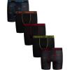 imageReebok Boys Boxer Briefs  5 Pack Performance Soft Stretch Breathable 5 Inseam Boxer Briefs Boys Underwear 618BlackBlackBlackBlack PrintBlack Print