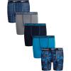 imageReebok Boys Boxer Briefs  5 Pack Performance Soft Stretch Breathable 5 Inseam Boxer Briefs Boys Underwear 618Maritime BlueStone GreyAtomic Blue