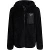 imageReebok Girls Fleece Jacket  Full Zip Soft Sherpa Faux Fur Coat Hooded Winter Jacket  Warm Teddy Coat for GirlsJet Black