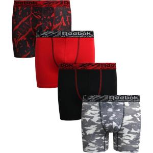 imageReebok Boys Boxer Briefs  4 Pack 8 Pack Breathable Athletic Performance Stretch Underwear Boxers for Boys Sizes 618