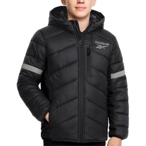 imageReebok Boys Puffer Jacket  Heavyweight Quilted Wind ampamp Water Resistant Boys Winter Coat  Insulated Bubble Kids Winter JacketCharcoal Slate