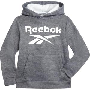 imageReebok Boys Sweatshirts  Performance Fleece Pullover Hoodies for Boys  Cozy Graphic Hoodies for Gym and Daily WearDark Heather Grey
