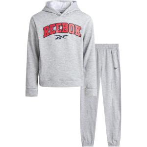 imageReebok Boys Sweatsuit Set  2 Piece Soft Fleece Pullover Matching Hoodies Sweatshirt and Jogger Sweatpants 412Ash Grey