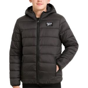 imageReebok Boys Winter Coat  Lightweight Insulated Puffer Jacket  Wind ampamp Water Resistant Quilted Hooded Winter Jacket for BoysCharcoal