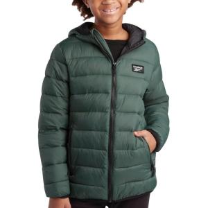 imageReebok Boys Winter Coat  Lightweight Insulated Puffer Jacket  Wind ampamp Water Resistant Quilted Hooded Winter Jacket for BoysOlive