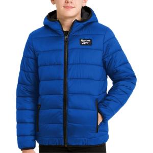 imageReebok Boys Winter Coat  Lightweight Insulated Puffer Jacket  Wind ampamp Water Resistant Quilted Hooded Winter Jacket for BoysVector Blue