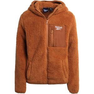 imageReebok Girls Fleece Jacket  Full Zip Soft Sherpa Faux Fur Coat Hooded Winter Jacket  Warm Teddy Coat for GirlsKhaki
