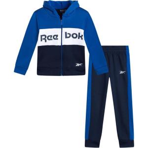 imageReebok Toddler Boys Tracksuit  2 Piece Cozy Soft Fleece Toddler Zip Up Hoodie Sweatshirt and Boys Jogger Pants OutfitVector Navy