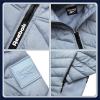imageReebok Womens Jacket  Lightweight Softshell Quilted Jackets for Women Zip Up Hooded Winter Coat Outerwear with PocketsCloudy Blue