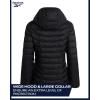 imageReebok Womens Puffer Jacket  Lightweight Packable Snow Glacier Shield Quilted Winter Coat for Women with Hood ampamp Zip PocketsBlack Ink