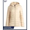 imageReebok Womens Puffer Jacket  Lightweight Packable Snow Glacier Shield Quilted Winter Coat for Women with Hood ampamp Zip PocketsChampagne