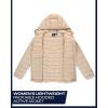 imageReebok Womens Puffer Jacket  Lightweight Packable Snow Glacier Shield Quilted Winter Coat for Women with Hood ampamp Zip PocketsChampagne