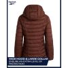 imageReebok Womens Puffer Jacket  Lightweight Packable Snow Glacier Shield Quilted Winter Coat for Women with Hood ampamp Zip PocketsCognac