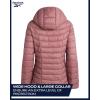 imageReebok Womens Puffer Jacket  Lightweight Packable Snow Glacier Shield Quilted Winter Coat for Women with Hood ampamp Zip PocketsDusty Rose