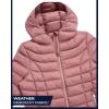 imageReebok Womens Puffer Jacket  Lightweight Packable Snow Glacier Shield Quilted Winter Coat for Women with Hood ampamp Zip PocketsDusty Rose