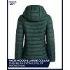 imageReebok Womens Puffer Jacket  Lightweight Packable Snow Glacier Shield Quilted Winter Coat for Women with Hood ampamp Zip PocketsHunter Green