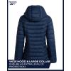 imageReebok Womens Puffer Jacket  Lightweight Packable Snow Glacier Shield Quilted Winter Coat for Women with Hood ampamp Zip PocketsNavy