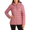 imageReebok Womens Puffer Jacket  Lightweight Packable Snow Glacier Shield Quilted Winter Coat for Women with Hood ampamp Zip PocketsDusty Rose